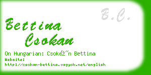 bettina csokan business card